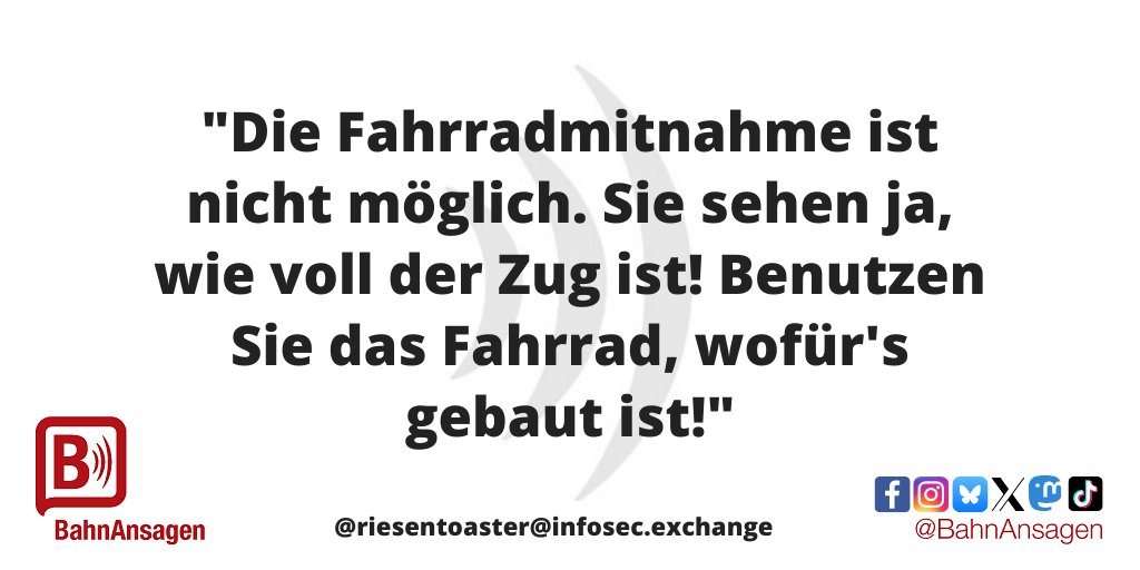 BahnAnsagen's tweet photo. ++ BAHN-ANSAGE DES MONATS, 07/2026 ++ https://t.co/Wz37BEmrSA