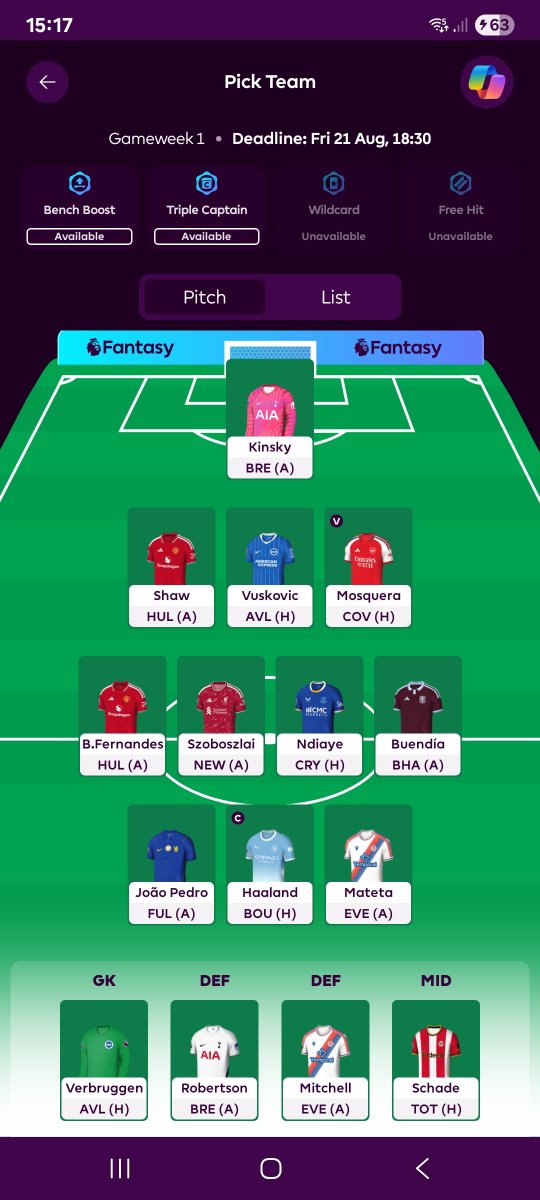 SattyAtwal10's tweet photo. @FPL_White What you think? My 1st draft and havent played FPL before https://t.co/Y48DmcnYp6