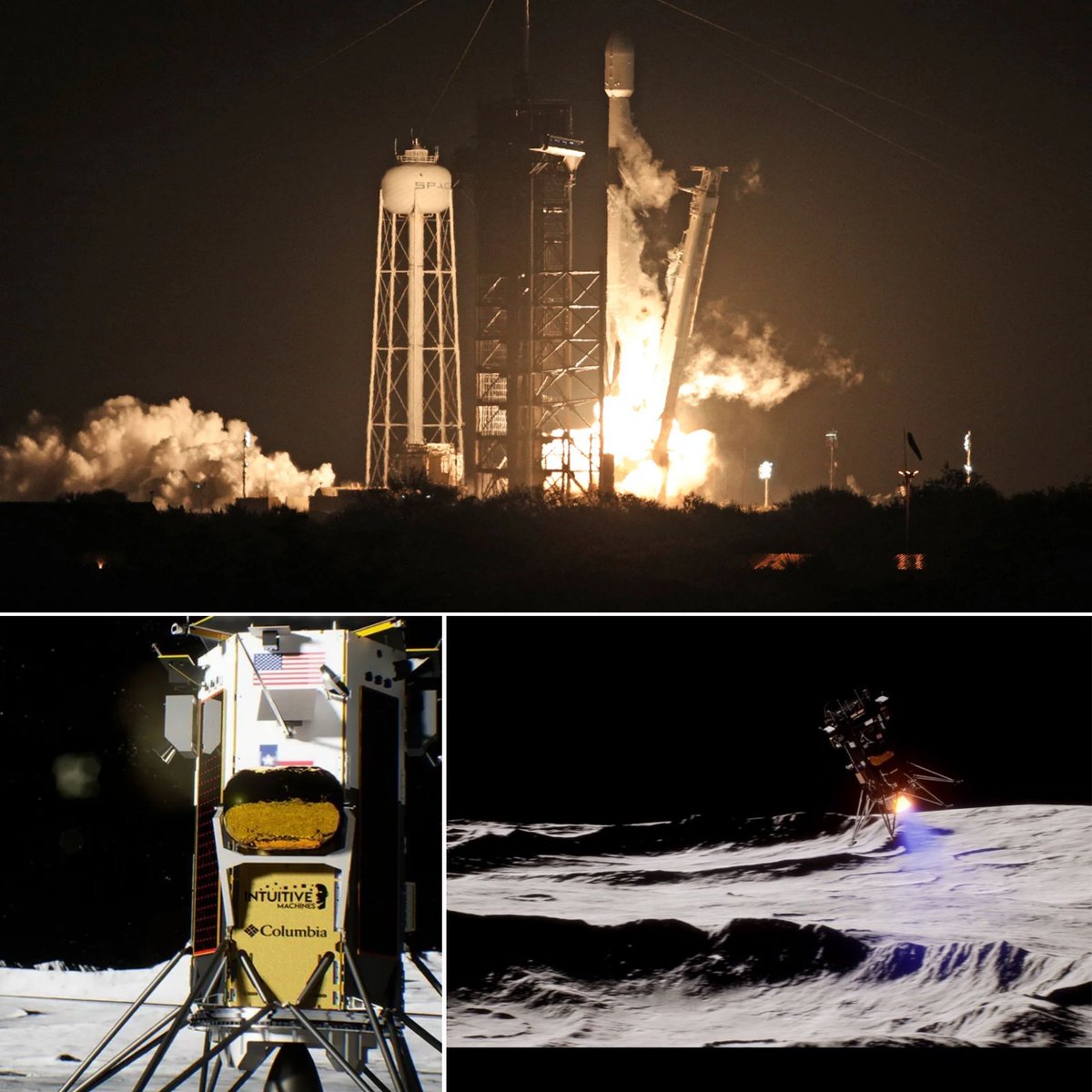 XFreeze's tweet photo. Not many people know this, but SpaceX has already launched two American commercial spacecraft that successfully landed on the Moon

First, Falcon 9 launched Intuitive Machines’ Odysseus
Seven days later, Odysseus touched down near the lunar south pole, becoming the first commercial spacecraft to successfully soft-land on the Moon and returning America to the lunar surface for the first time since Apollo 17 in 1972

Then Falcon 9 launched Firefly Aerospace’s Blue Ghost
Blue Ghost landed successfully, delivered 10 NASA science and technology instruments, and operated across an entire lunar day before continuing several hours into the lunar night

Think about what SpaceX has restored to the United States:
•   Falcon 9 and Dragon returned human spaceflight to American soil
•   Then Falcon 9 helped return American spacecraft to the Moon

Not once but Twice

SpaceX restored capabilities America had lost, reopened the road to orbit and became the bridge carrying the country back to the Moon

Now Starship is being built to carry the people, cargo, habitats and equipment needed to establish a permanent human presence there

Falcon 9 brought America back to the Moon
Starship is being built to help humanity stay there