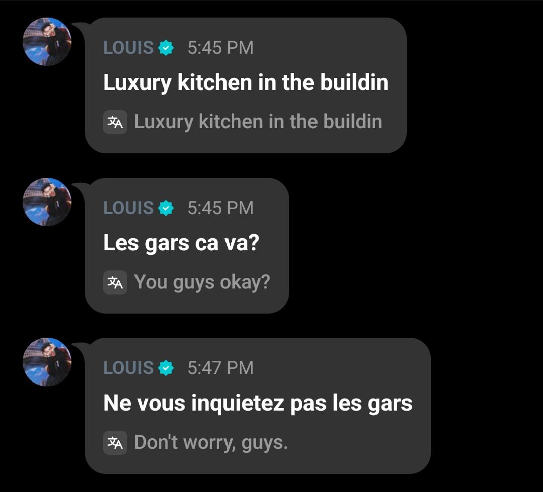 limlouisph's tweet photo. [260803] #LOUIS’ comments on Ryul’s weverse live (1) 

🐘: oh
🐘: finally, it's meal time
🐘: it's meal
🐘: luxury kitchen in the buildin
🐘: [French] hey guys, how's it going? 
🐘: [French] don't worry, guys
🐘: [French] we're going to France soon
🐘: world tour
🐘: did you enjoy your meal? 
🐘: no
🐘: are you good at cooking, bro? 
🐘: did you eat?
🐘: did you eat?

#LOUIS #루이 
#LNGSHOT #롱샷