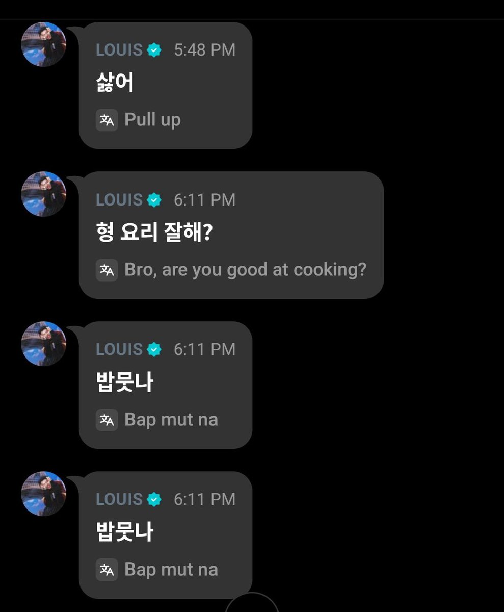 limlouisph's tweet photo. [260803] #LOUIS’ comments on Ryul’s weverse live (1) 

🐘: oh
🐘: finally, it's meal time
🐘: it's meal
🐘: luxury kitchen in the buildin
🐘: [French] hey guys, how's it going? 
🐘: [French] don't worry, guys
🐘: [French] we're going to France soon
🐘: world tour
🐘: did you enjoy your meal? 
🐘: no
🐘: are you good at cooking, bro? 
🐘: did you eat?
🐘: did you eat?

#LOUIS #루이 
#LNGSHOT #롱샷