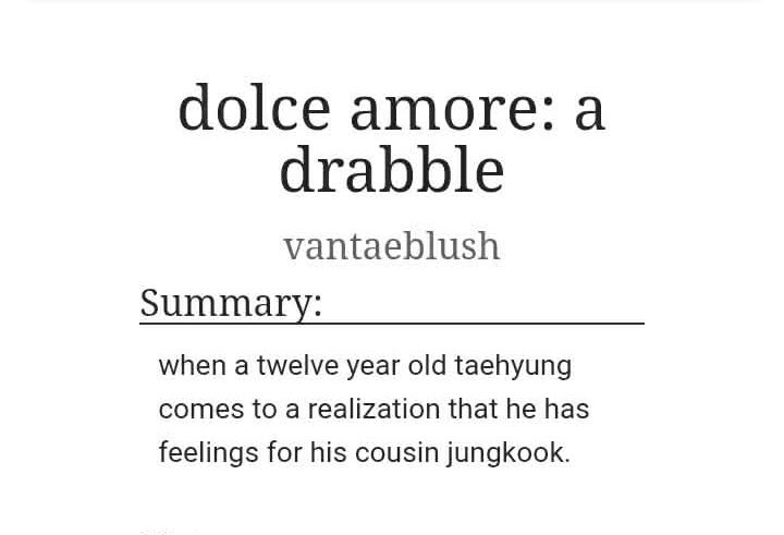 vantaeblush's tweet photo. ⋆. 𐙚 #taekookau dolce amore: a drabble

— where a twelve year old alpha th realizes he has feelings for his omega cousin koo.

♡ a drabble from my on-going fic dolce amore

♡ set from childhood 

♡ https://t.co/hG74YhkWHh https://t.co/UgH1lXzCYg