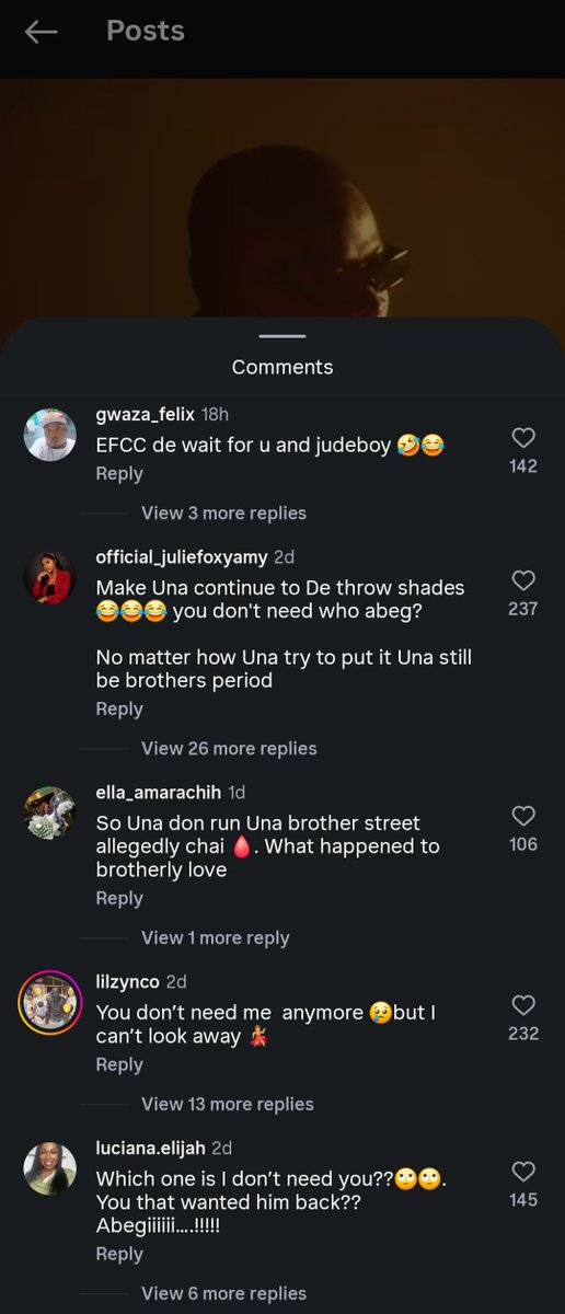 guzu_p's tweet photo. I went to Rudeboy IG latest post as of earlier this morning which was made two days ago. With the current saga, I said let me go through the comment section. The first comment killed me with laughter 😂

""Shebi na the 99% wey u dey write be this so"

The worst thing you'll do as a celebrity is fuck up. Your comment section will be messed up for weeks until a new trend comes up and another celebrity fucks up, then Nigerians will leave you and focus on the latest target.

One comment said:

"This song no go top number 1 o better go do video explain were our billions go because can't look away"

You go think say he dey part of PSQUARE or he money dey part of the billions wey dey divert.

Nigerians won't kill me 😂🤣