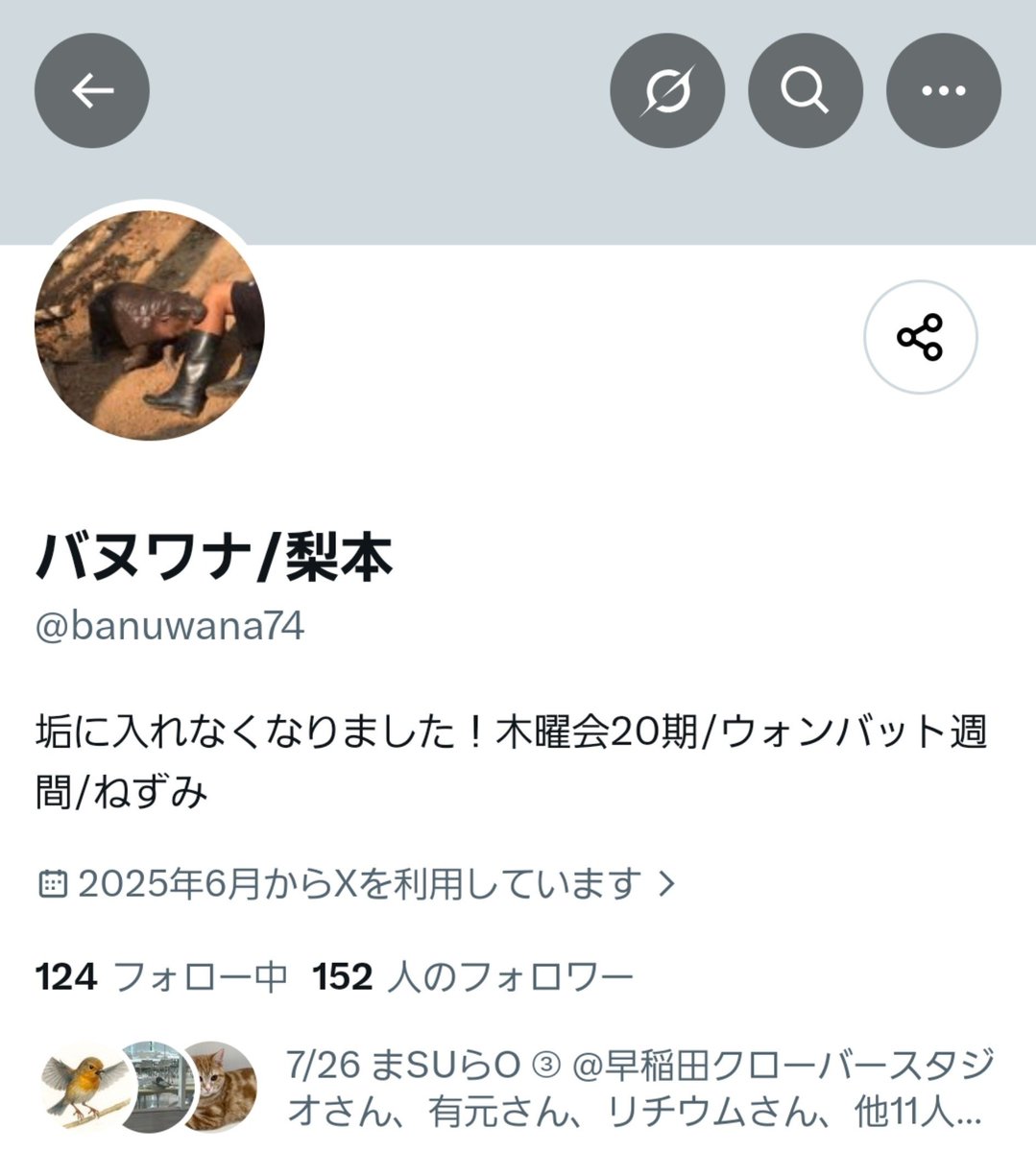 banuwa_na's tweet photo. すいません🙇🏻‍♀️アカウントまた入れなくなりました、3つ目ですけど今度はパスワード忘れないのでフォローお願いします

あと今日ウォンバット週間で健闘しました！！ https://t.co/VvWUkBxFBh
