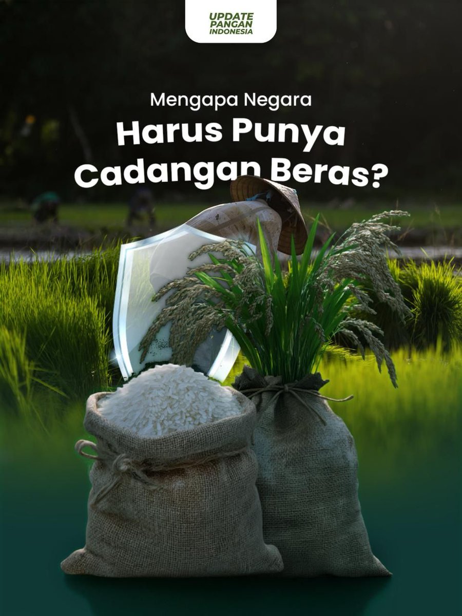 BULOG_Mkw's tweet photo. Cadangan Beras Pemerintah bukan sekadar stok beras di gudang, tapi menjadi instrumen penting pemerintah dalam menjaga stabilitas pasokan dan harga beras, mendukung bantuan pangan, hingga menghadapi kondisi darurat.

Per akhir Juni 2026, stok CBP yang dikelola BULOG mencapai sekitar 5,4 juta ton, tertinggi sepanjang sejarah Indonesia yaa~ Dengan stok sebanyak itu, bisa digunakan untuk bantuan pangan hingga menjaga stabilitas harga nasional!

Cadangan pangan kuat artinya Indonesia makin siap menghadapi tantangan pangan di masa depan💪 

#UpdatePanganIndonesia #CadanganBerasPemerintah