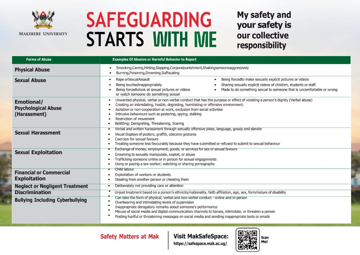 MakSafeSpace's tweet photo. As you begin your journey @Makerere, remember that you are joining a community that values your safety, dignity and wellbeing https://t.co/uRNN4SKsz9
