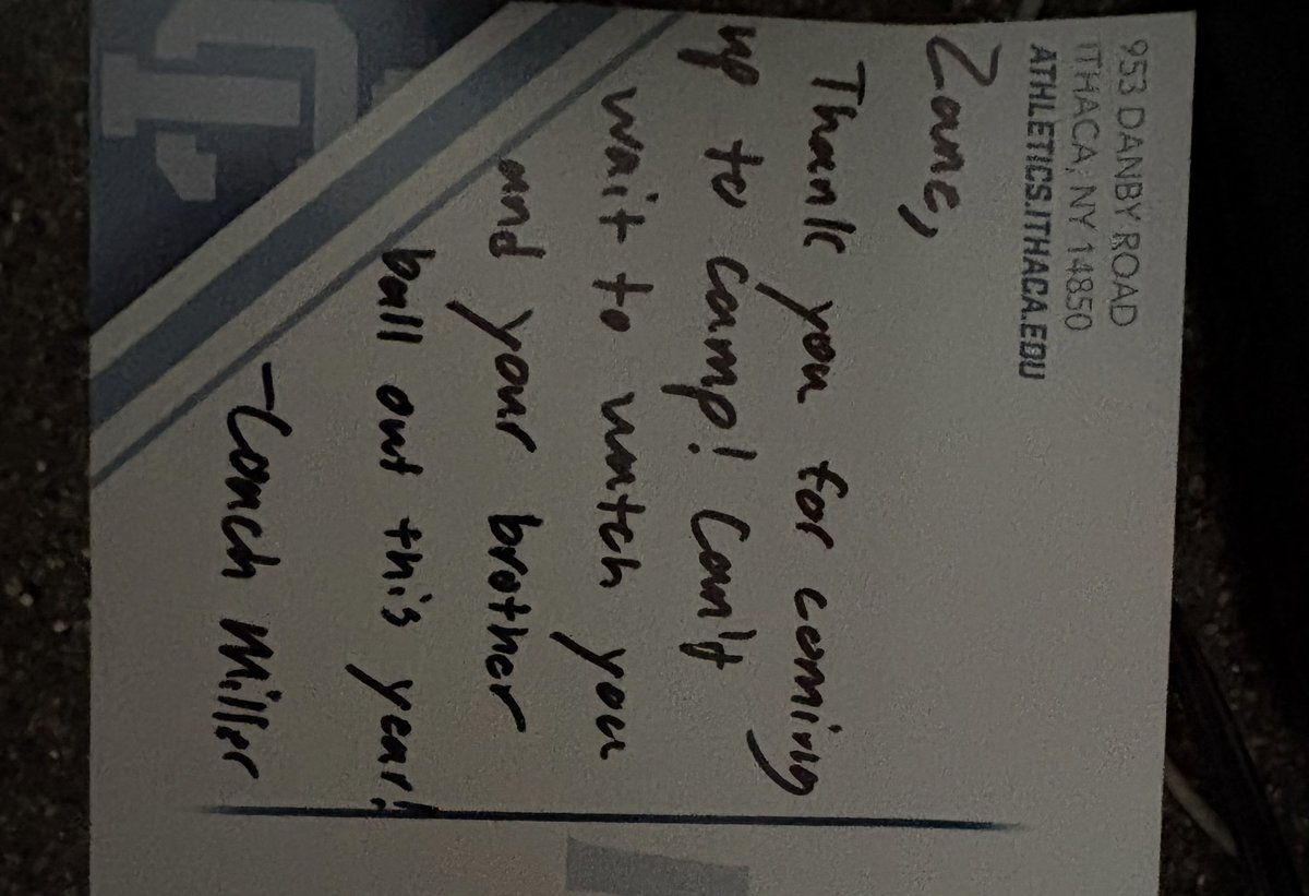 ZanePolitini's tweet photo. Appreciate the love from @IthacaBomberFB, @Coach_Mi11er !!!!
big year coming up!!! https://t.co/PZ5txJ0xCF
