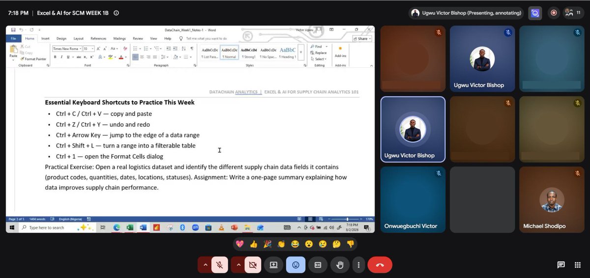 michael_shodipo's tweet photo. Finally, we got to the practical side of the Supply Chain Analytics bootcamp.

Yesterday's session reminded me that before you can analyze supply chain data, you first need to trust it. 🧵👇 https://t.co/yxrR0rEgrZ