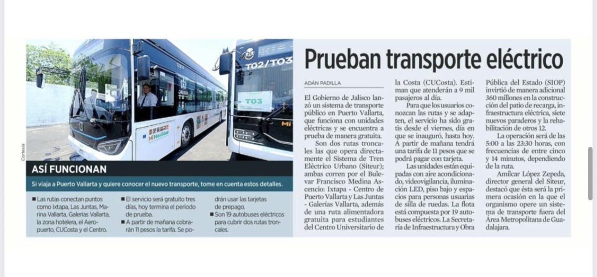 SecDiegoMonraz's tweet photo. Feliz inicio de semana con las #BuenasNoticias sobre el transporte público en Jalisco https://t.co/faCzwsN7Nv
