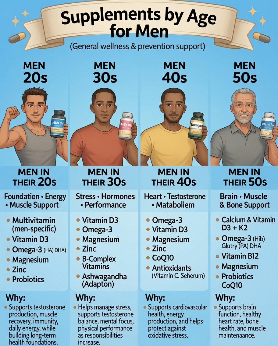 Dailypostforu's tweet photo. Supplements by age for men. https://t.co/4maRpm7U8z