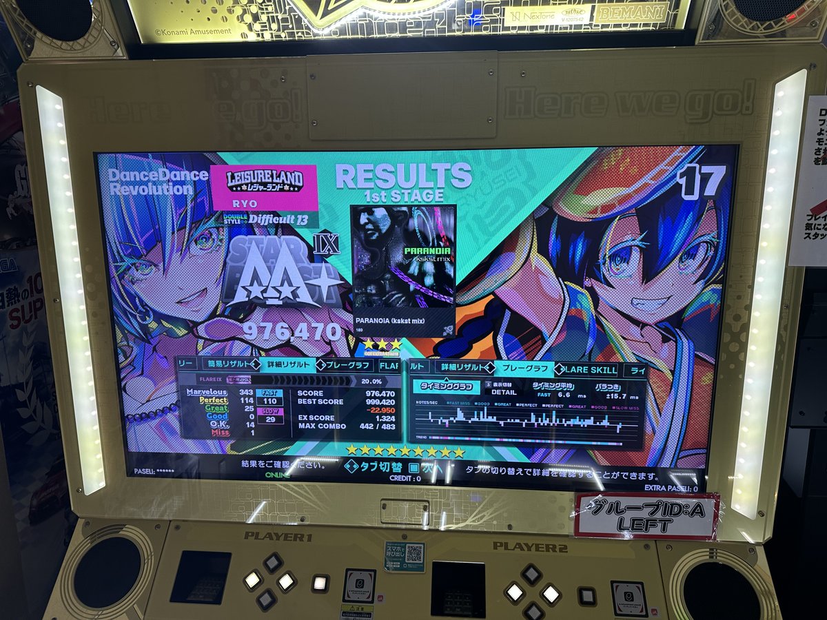 ryo_ddr's tweet photo. 8/3(月)
10クレ40曲。
ようやくベタ踏みというものを理解しつつありますが、ちょっと速かったりひねり・渡りのある長い滝を踏んでいると踏み方が迷子になってしまう場面もあり、フルコンが意外と出ません。
低難度で踏み方をしっかり覚えつつ、踏める難度を少しずつ上げていく感じですかねえ。 https://t.co/jyni54IvpY