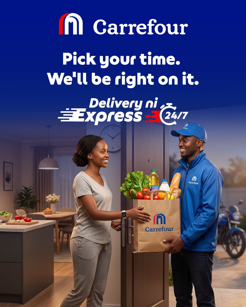 CarrefourKe's tweet photo. Whether you need your shopping first thing in the morning or right after work, choose the delivery slot that fits your day, and we'll be there. ​
​
#CarrefourKenya https://t.co/8XqbmbgJuT