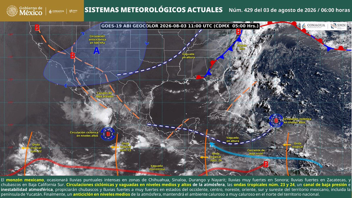 PCivilCancun's tweet photo. 📢 𝗣𝗥𝗢𝗡Ó𝗦𝗧𝗜𝗖𝗢 𝗗𝗘𝗟 𝗧𝗜𝗘𝗠𝗣𝗢 
03-08-2026

𝗕𝘂𝗲𝗻𝗼𝘀 𝗱í𝗮𝘀 𝗖𝗮𝗻𝗰ú𝗻 ⛅️
Con base en el 𝐒𝐢𝐬𝐭𝐞𝐦𝐚 𝐌𝐞𝐭𝐞𝐨𝐫𝐨𝐥ó𝐠𝐢𝐜𝐨 𝐍𝐚𝐜𝐢𝐨𝐧𝐚𝐥 se informa el estado del tiempo.

Para nuestro municipio de 𝐁𝐞𝐧𝐢𝐭𝐨 𝐉𝐮á𝐫𝐞𝐳 nos espera: https://t.co/Kj2Lt44t9J