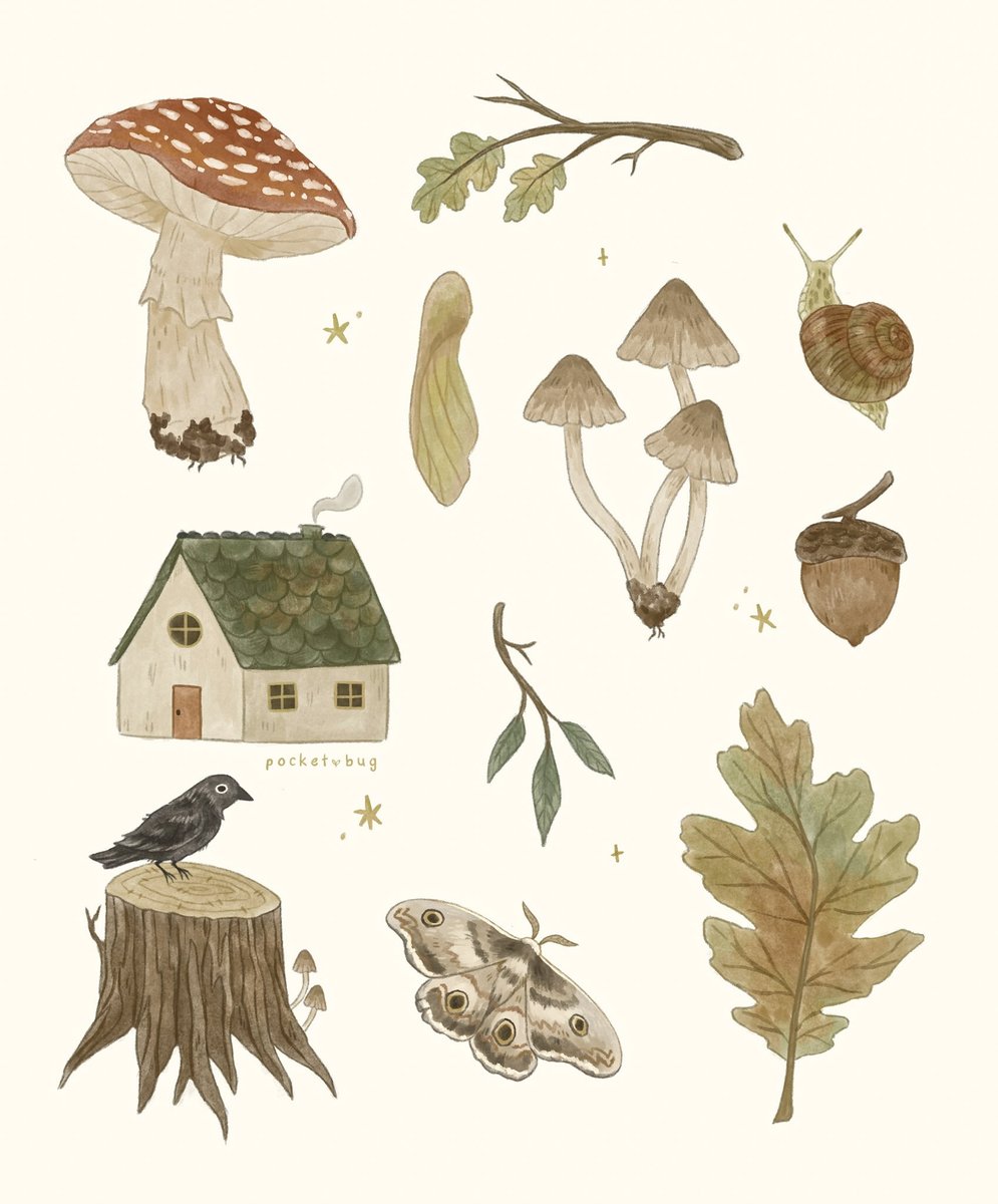 pocketbugart's tweet photo. Forest trinkets 🍄‍🟫🪵🌲 https://t.co/0lIBAmJQoG
