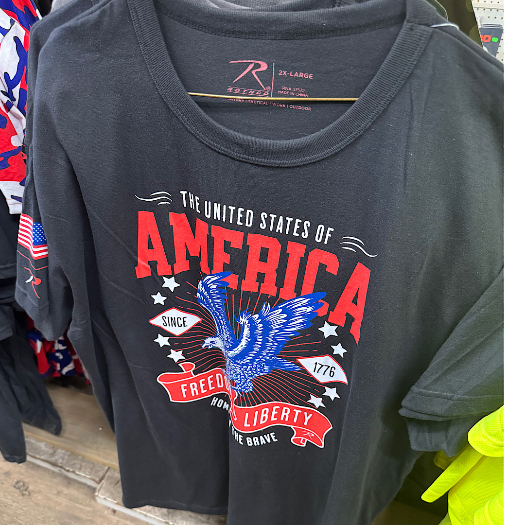 WorthWSmith's tweet photo. We have some great patriotic t-shirts available at our West State St., Olean, location! Come grab one before they are gone!!! https://t.co/Q7FwsU7INt