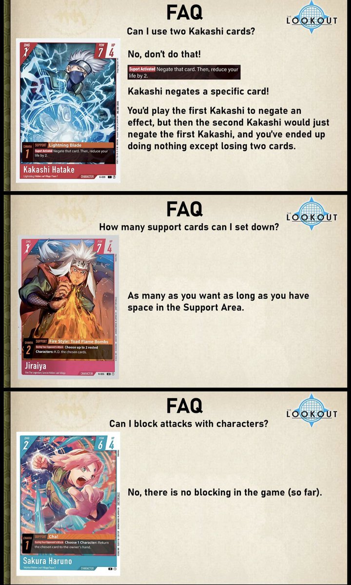 UchiGang's tweet photo. Naruto Card Game comprehensive rules thread part 3 (final)🧵
- FAQ (continued)
- Discord, Facebook, Reddit links
#NarutoCardGame #NarutoTCG #NarutoCG #Naruto @narutotcg_eng @official_BCG_EN https://t.co/BIRGwfu1U6