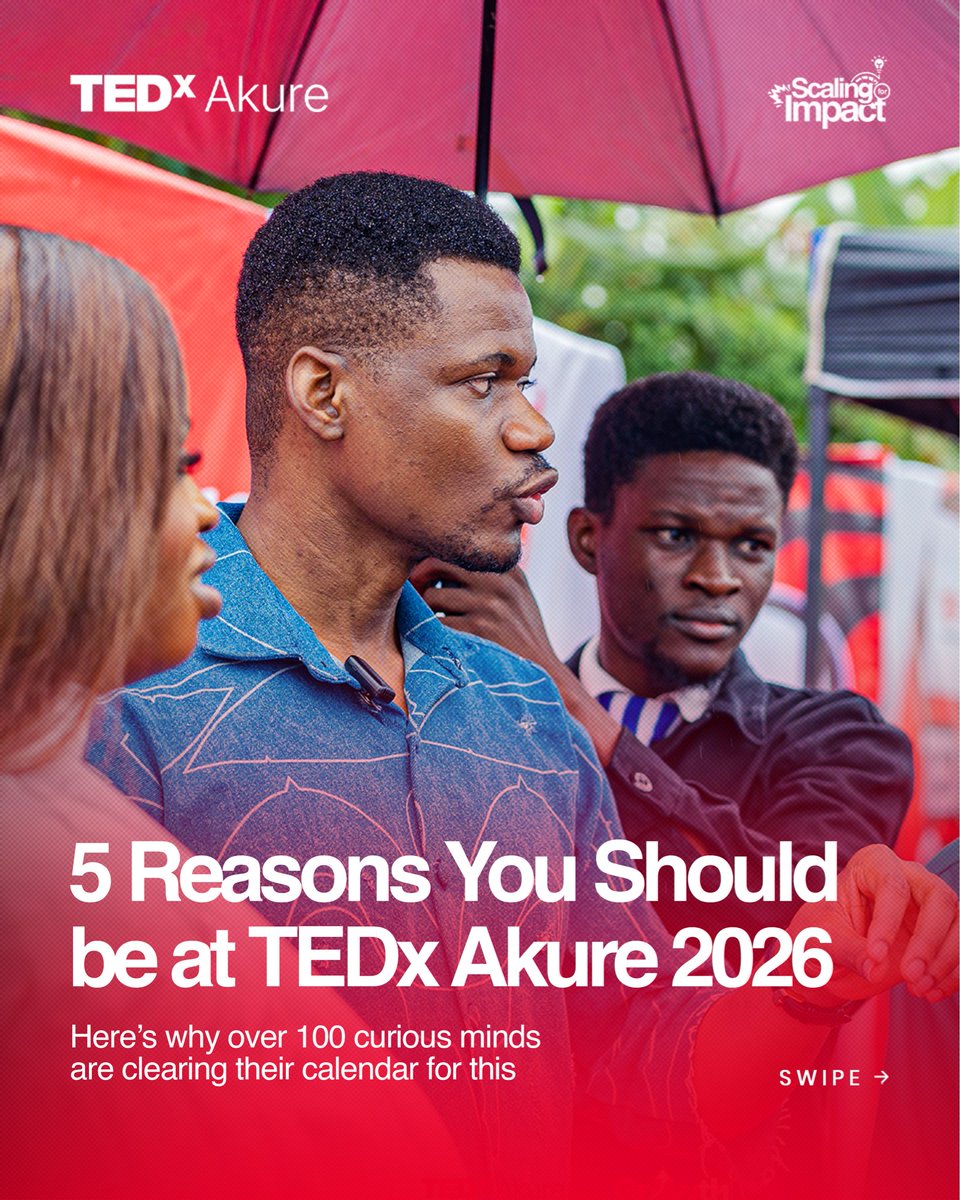 _tedxakure's tweet photo. Not every meaningful conversation starts with a notification.
Some start with, "Hi, is this seat taken?"

Real conversations. Real people. Real impact.

Only at TEDxAkure.

🎟️ Lock in your seat now. Link in bio

#TEDxAkure2026
#ScalingForImpact
#BeThereLIVE
#FYP https://t.co/wxjekS0W94