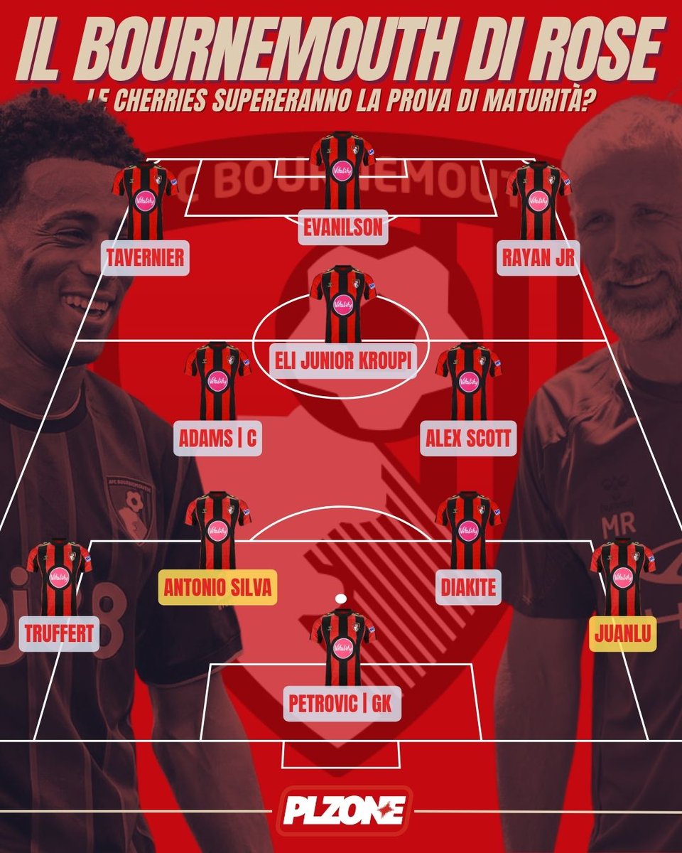 PLZone0's tweet photo. A PREMIER STORY EP.3 - IL BOURNEMOUTH DI ROSE

Terzo episodio della presentazione della Premier 26-27: ecco le Cherries del nuovo coach Marco Ross, direttamente dalla Bundes. A lui l’arduo compito di non far rimpiangere Andoni Iraola

#PremierLeague #Bournemouth #Afcb https://t.co/XwFm7MoUPk