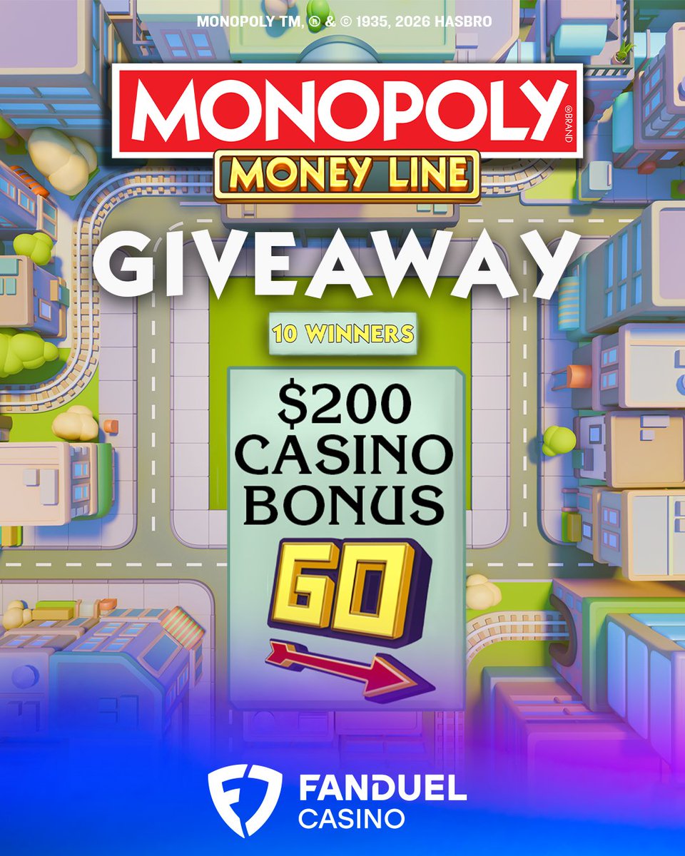FanDuelCasino's tweet photo. Monopoly Money Line is LIVE!

To celebrate, 10 lucky followers will collect $200 in Casino Bonus. 🤑

Follow us &amp; tag who you're going up against to enter. 🤝

T&amp;Cs: https://t.co/ZubPBJ9KMy https://t.co/hy4E4L96mR