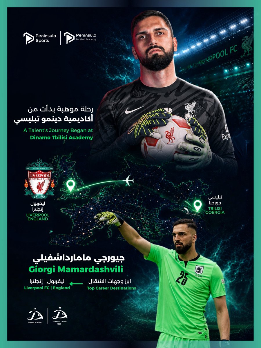 Peninsula_SC's tweet photo. من تبليسي إلى أكبر الملاعب الأوروبية: نستعرض بعض النجوم الدين تخرجوا من أكاديمية دينامو تبليسي، والرحلة التي نقلتهم من فرق الفئات السنية إلى الدوريات الكبرى، وعلى رأسهم كفاراتسخيليا. https://t.co/vI8OohDvLl