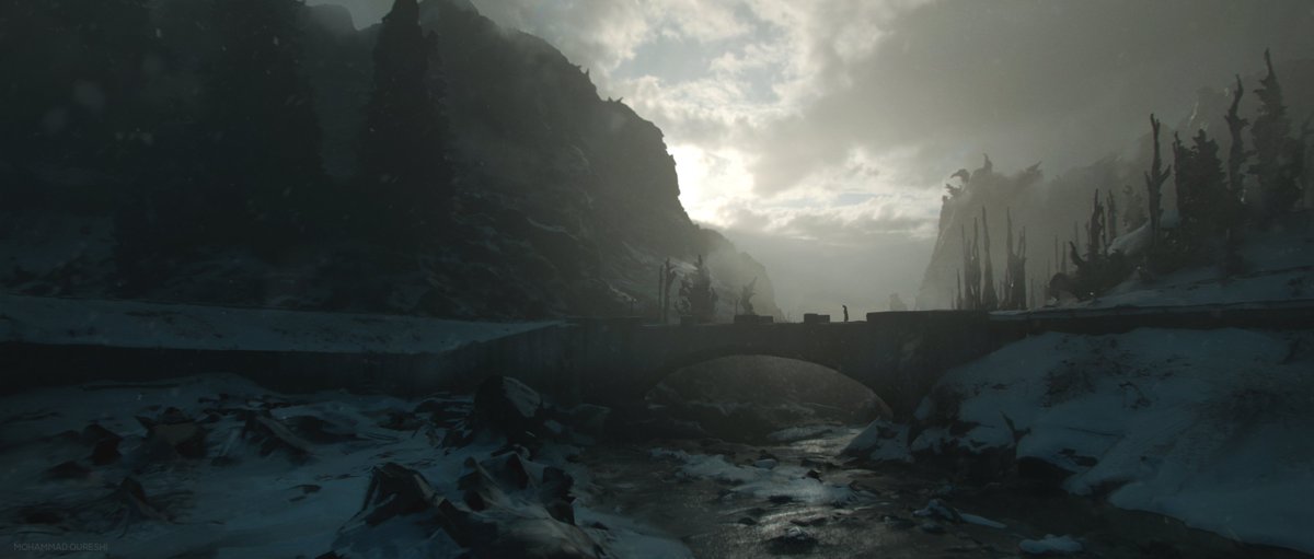 mohh_q's tweet photo. Echoes of Winter - personal work/mood practice this weekend 

#fantasy #art https://t.co/IdTLCV3iNi
