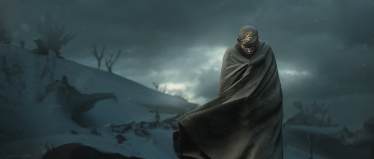 mohh_q's tweet photo. Echoes of Winter - personal work/mood practice this weekend 

#fantasy #art https://t.co/IdTLCV3iNi