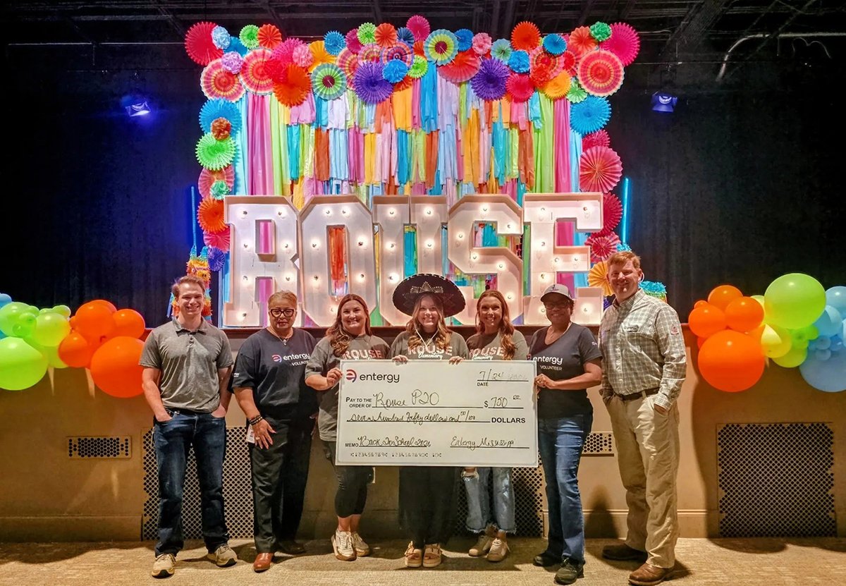 EntergyMS's tweet photo. Entergy Mississippi proudly welcomed Rouse Elementary teachers back to school with a special luncheon in their honor. Employees from the Pearl office and Rouse PTO greeted teachers, served meals, and showed appreciation for the educators who make Rouse shine. #WePowerLife💡 https://t.co/q03yv1VYj1
