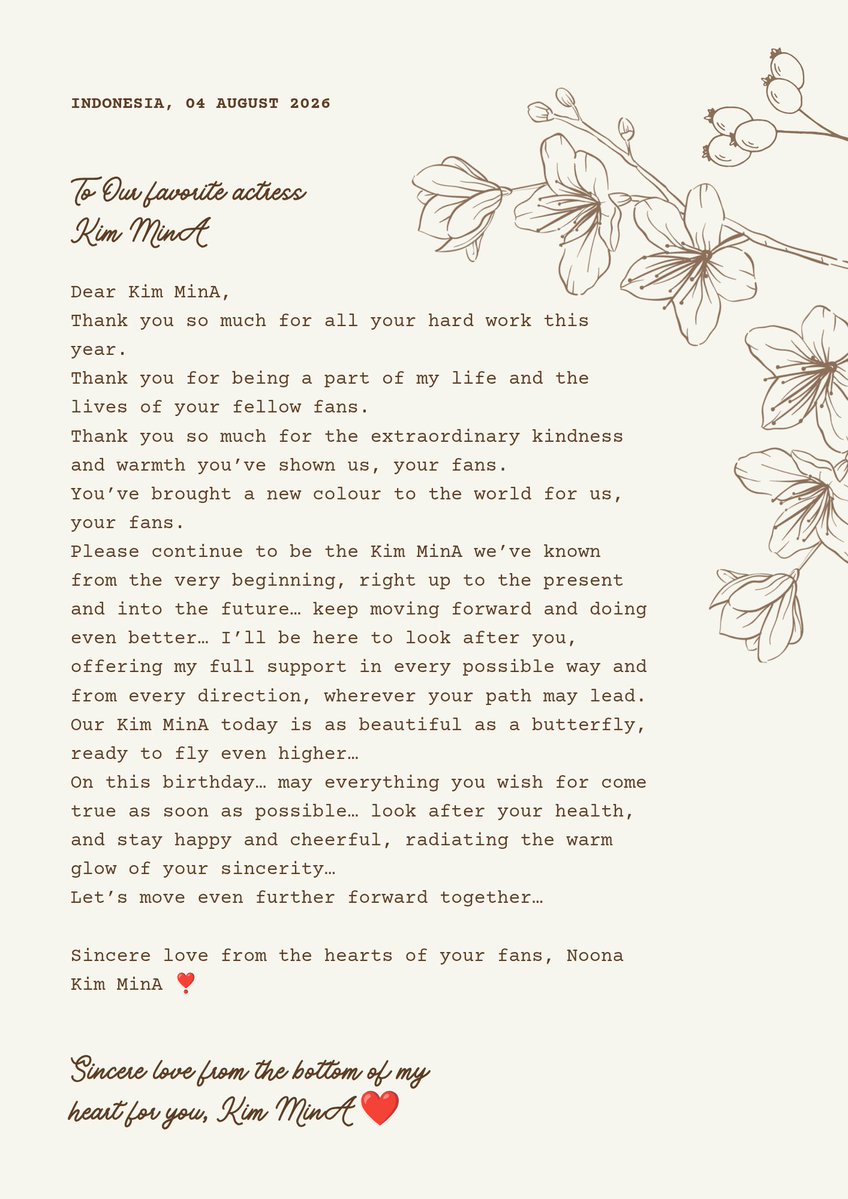 ThekimsSiblings's tweet photo. Letter to Kim MinA ❤️♾️💛

#Sparks_of_Light31KimMinA
#김민아와_함께_밝고_청량한_모습으로
#KimMinA_PreciousStone
#KimMinA #MinA #김민아 #배우김민아 #민아 https://t.co/84t2ssUtT3
