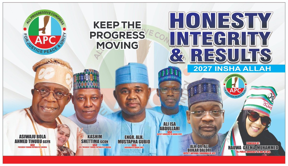 albinene's tweet photo. A movement grows stronger when it is united by purpose. Let us choose steady hands, bold ideas, and the determination to keep building on the progress we've made. The future of Borno is too important to stand still.

AGM, Keep The Progress Moving.@ApcMaiduguri https://t.co/DnSgh0ZmEY