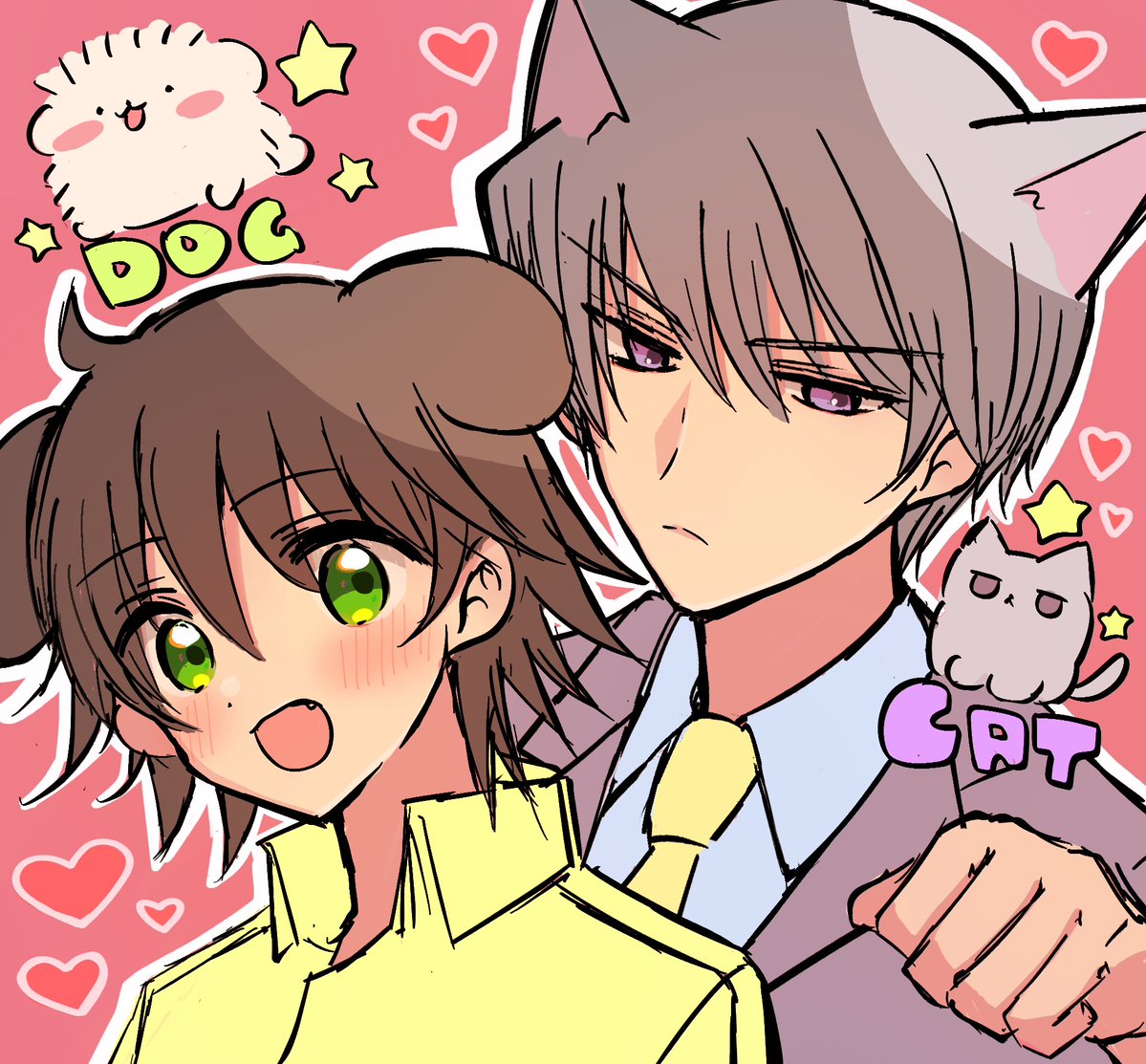 tktotumik's tweet photo. ウサミサ　過去絵🐈🐕 https://t.co/3RZwyxiY4C