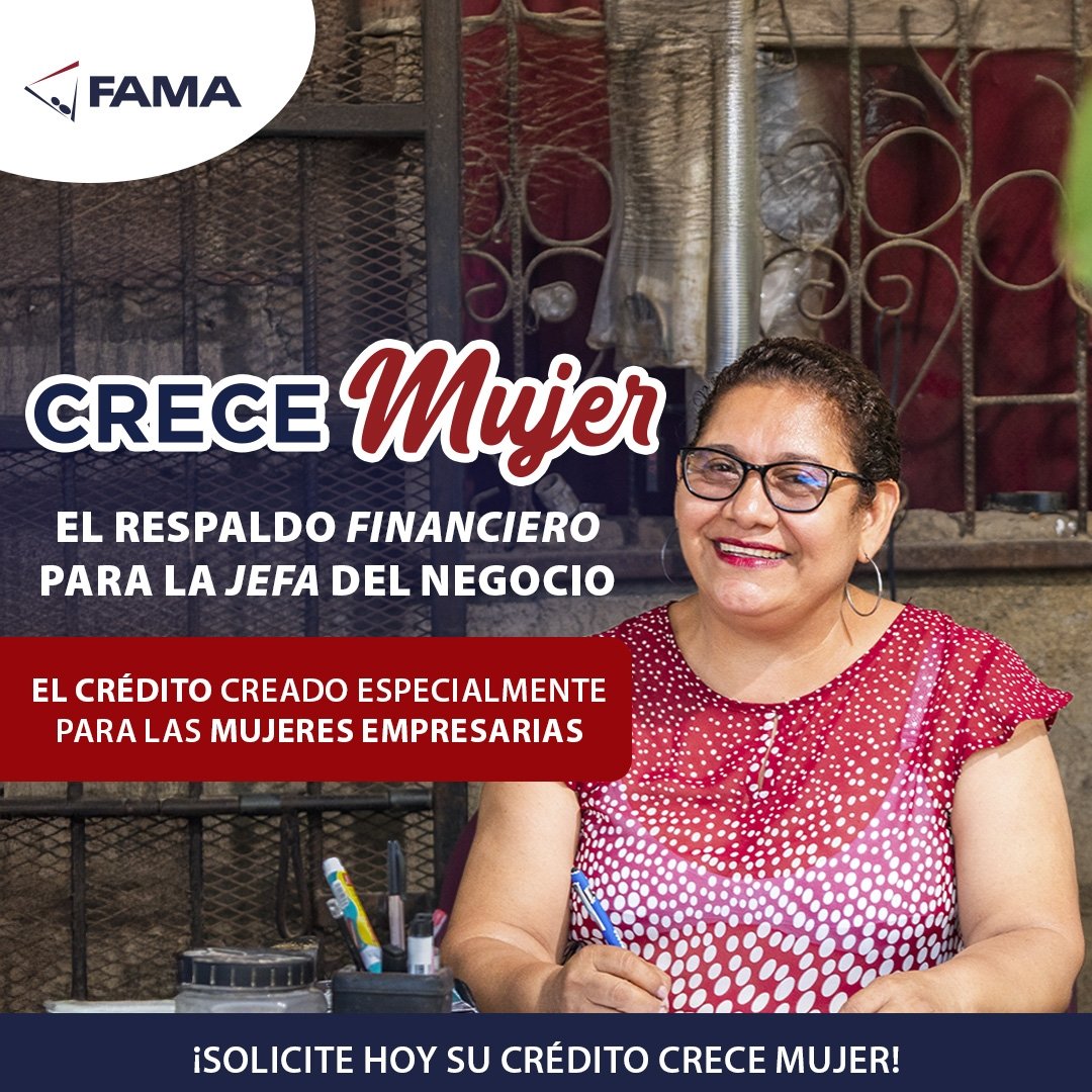 fama_nic's tweet photo. El crédito Crece Mujer es un financiamiento creado especialmente para usted, mujer empresaria. Con condiciones accesibles, cuotas adaptadas a su realidad y beneficios para su salud, perfecto para que surta su local, invierta en herramientas y cuide su salud. https://t.co/JYU1dx9Jl5
