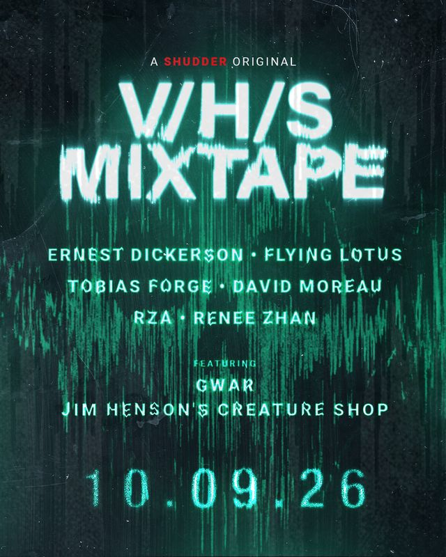 TerrorActo_'s tweet photo. BOOM! Anunciada V/H/S: MIXTAPE, la novena entrega de la antología V/H/S.

Los capítulos girarán en torno al poder de la música como origen del horror. Dirigen Ernest Dickerson, RZA y Flying Lotus, entre otros. Jim Henson's Creature Shop diseñarán las criaturas.

9/10 en Shudder. https://t.co/yeqGtyYUEM