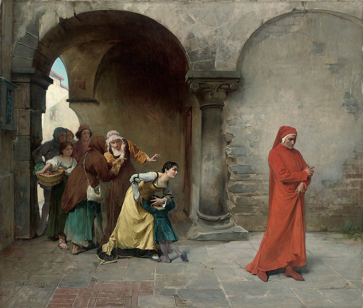 ServingArt's tweet photo. Dante in Verona, (1879) — by Antonio Cotti. https://t.co/3Rk0AfL79G