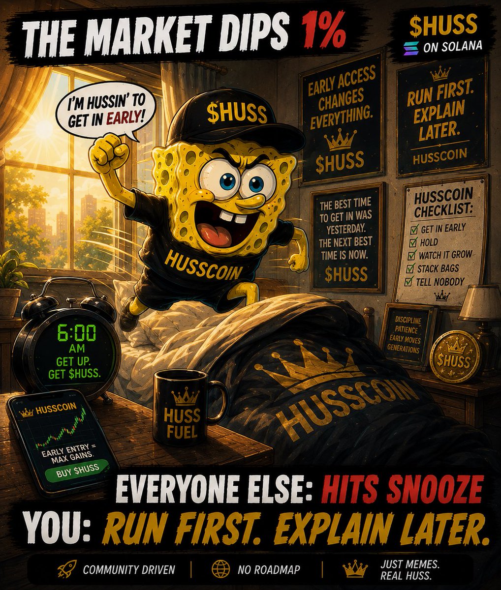 HussCoinSol's tweet photo. Who’s up and ready to grind this morning? 

Don’t hit snooze and get left behind. Let’s get up and get to hussin

We’re launching very soon so follow with notifications on to stay updated.
This is something you don’t want to miss out on.
Run First. Explain Later.
$HUSS https://t.co/5pnVANPkgh