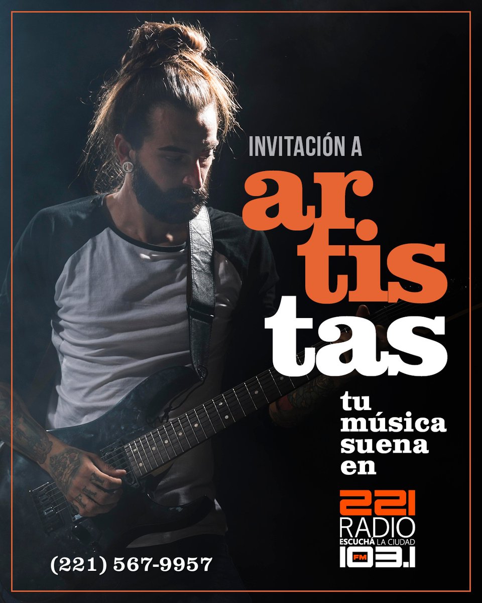 221radio's tweet photo. #221Radio🎶Cultura 

Tu música suena 

🔗 Anotate acá >>> https://t.co/PLG5WtU4kK https://t.co/FZ8cVjYIsr