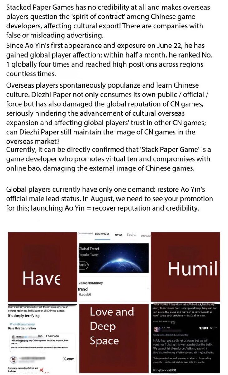 a_long_wait's tweet photo. Did you know Valko haters aka CDGs are addicted to animal shit @Love_Deepspace? This is the base you wanna serve??
#PapergamesRuinsCNgaming #NoValkoNoMoney #BringValkoBack https://t.co/RFPhcI8wWA