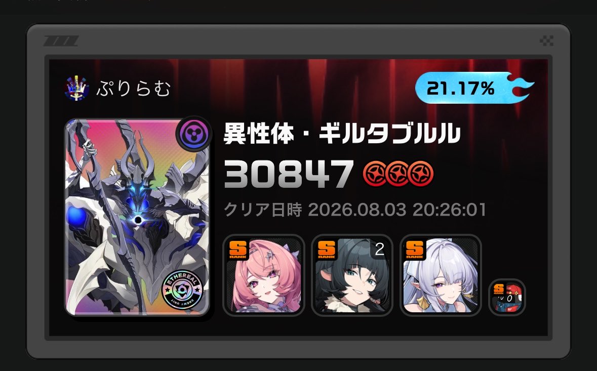 7Boyy3's tweet photo. ジェーン1凸で20,000、2凸で30,000！！
レミレミとジェーンの水着バフ残してるからもうちょい伸びそう https://t.co/2qTTSOLjnJ