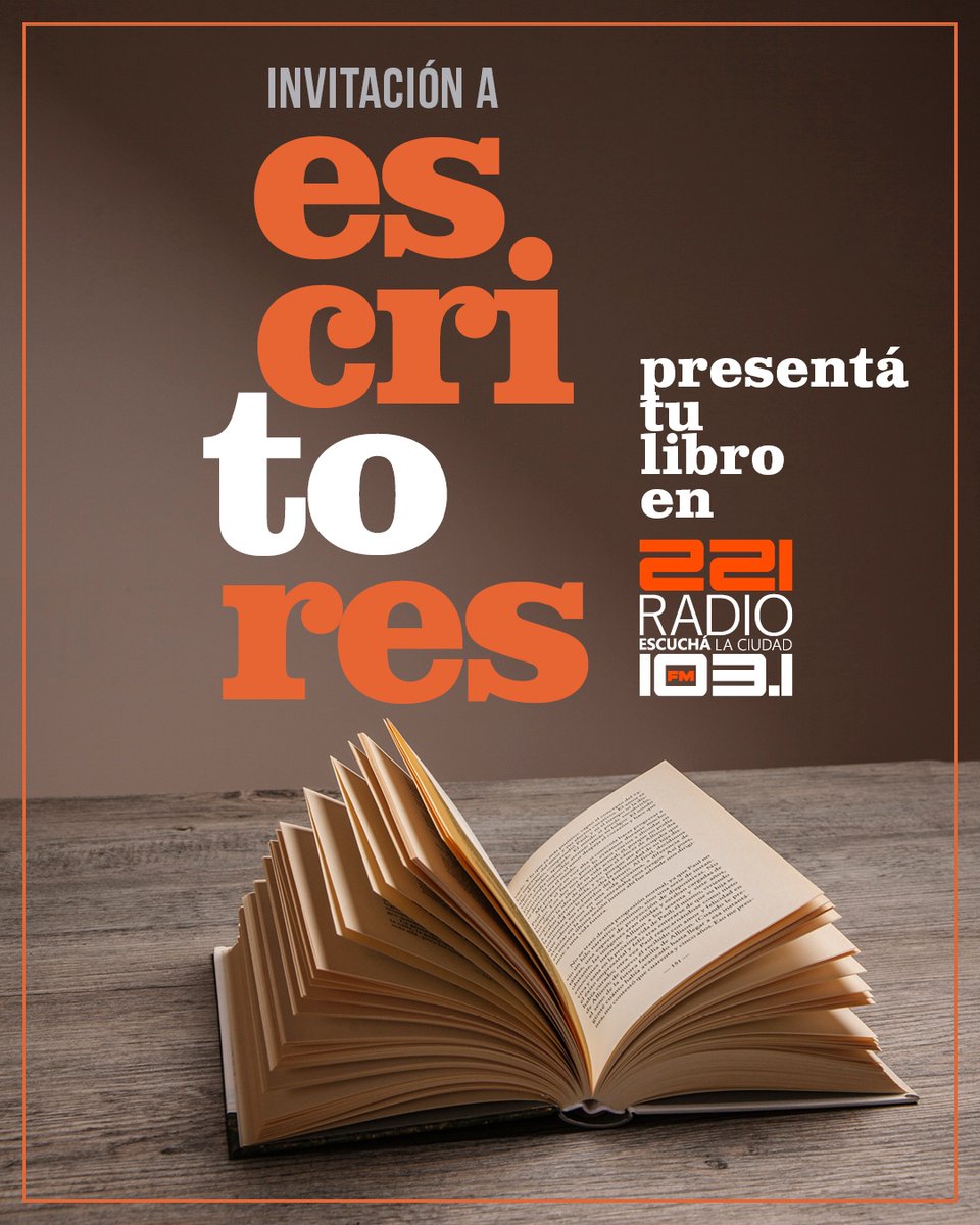 221radio's tweet photo. #221Radio 📚 Cultura

Presenta tu libro

🔗 Anotate acá >>> https://t.co/PLG5WtUCai https://t.co/OpgGO5XBRN