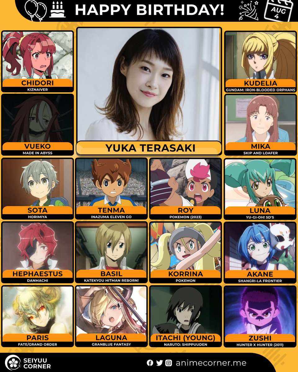 seiyuucorner's tweet photo. Happy birthday Yuka Terasaki! 🎉 

Let's wish her all the best @terachan0804 

#YukaTerasaki #寺崎裕香 #寺崎裕香生誕祭2026 https://t.co/r0rjSnPljf