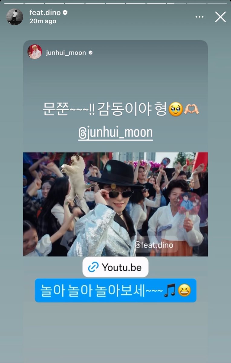 moontomeetyou's tweet photo. Dino reposted Jun’s IG story! 🥹

🦦 moonjjun~~~!! I’m so touched, hyung 🥹🫶🏼 https://t.co/RcHX9FCOan