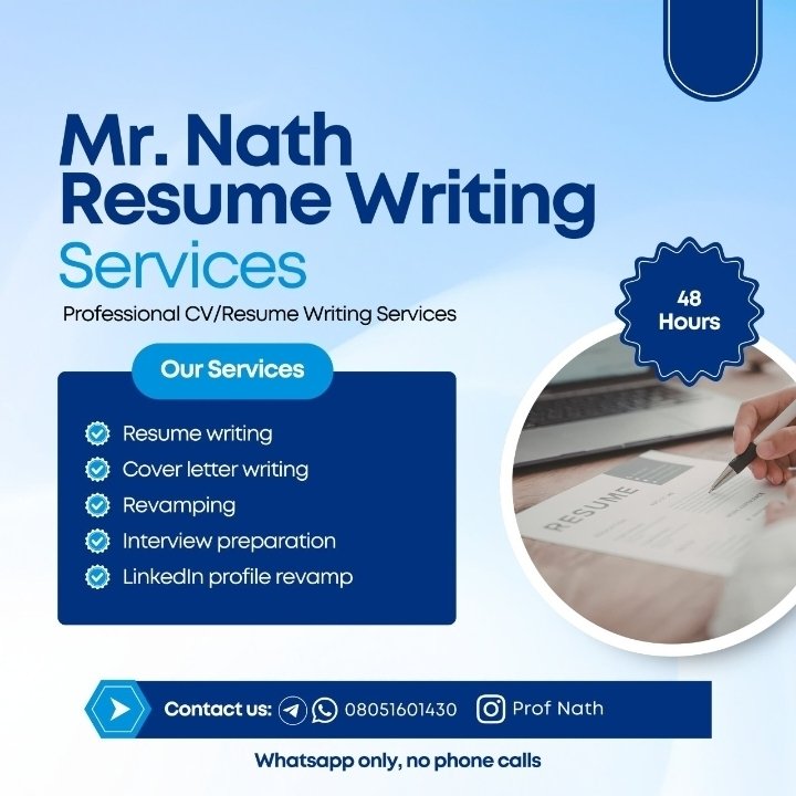NathanielJ36366's tweet photo. If you need a professional CV writeup DM
Very affordable https://t.co/kZLWGfiEYv
