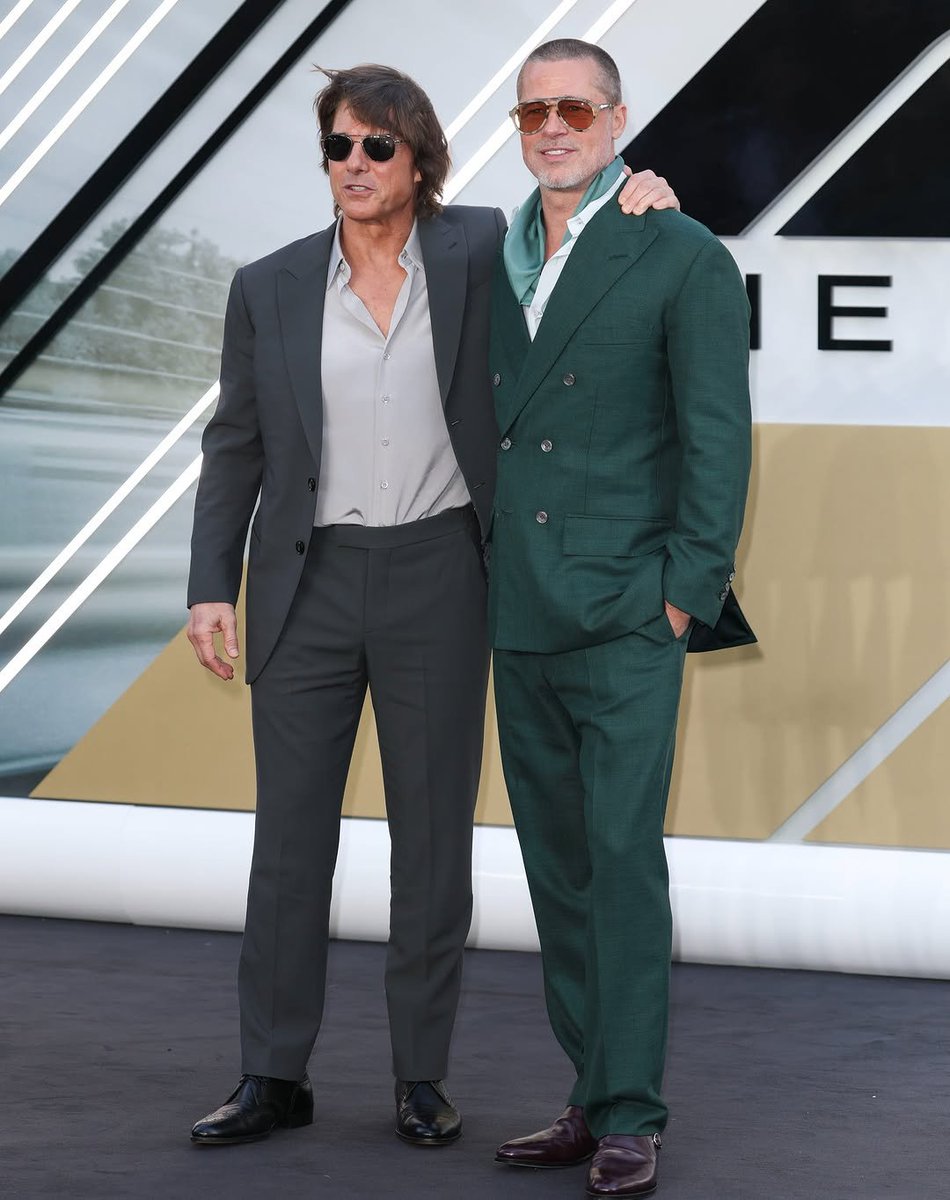 adeniyialiu007's tweet photo. Brad Pitt and Tom Cruise pose for photos at the "F1" premiere. | Variety On the Carpet 📸 https://t.co/fXKDlg0XPm