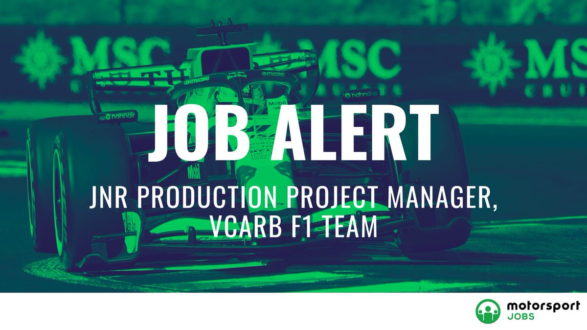 Motorsport_Jobs's tweet photo. The @VisaCashAppRB F1 Team are recruiting a Junior Production Project Manager.
Apply here: https://t.co/sTXSGzOEha
#motorsportjobs #motorsport #jobs #jobalert #autosport #jobsinmotorsport #hiring #howtogetajobinf1 #f1jobs #workinf1 #jobsinf1 https://t.co/FC2TGcPEyb