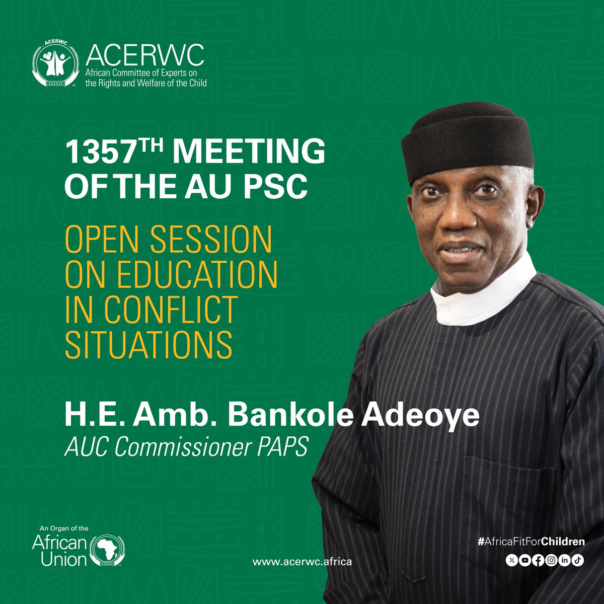 acerwc's tweet photo. "Education cannot be deferred until peace is restored. It is itself a line of protection, a foundation for recovery and an investment in sustainable peace. Protecting education is therefore not peripheral to Africa’s peace and security agenda. It is one of its clearest tests." https://t.co/ni5iU4WIU8