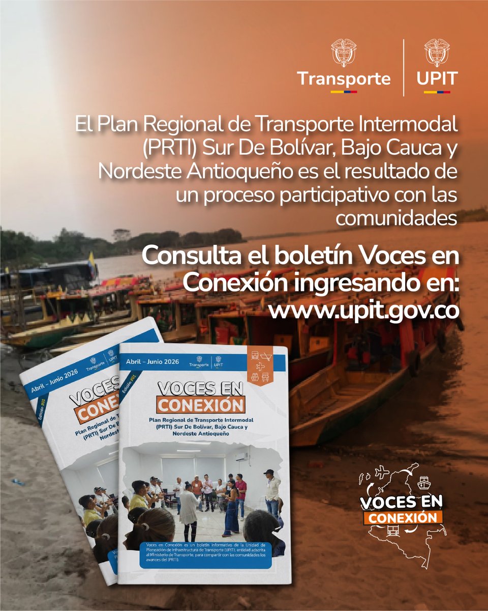 UPIT_Col's tweet photo. El #PRTI del Sur de Bolívar, Bajo Cauca y Nordeste Antioqueño es el resultado de un proceso participativo construido junto con las comunidades y actores del territorio. #UPIT

Consultar más información sobre este Plan en nuestro boletín Voces de Conexión https://t.co/4yQnTe11Ck https://t.co/743rAUuXJB