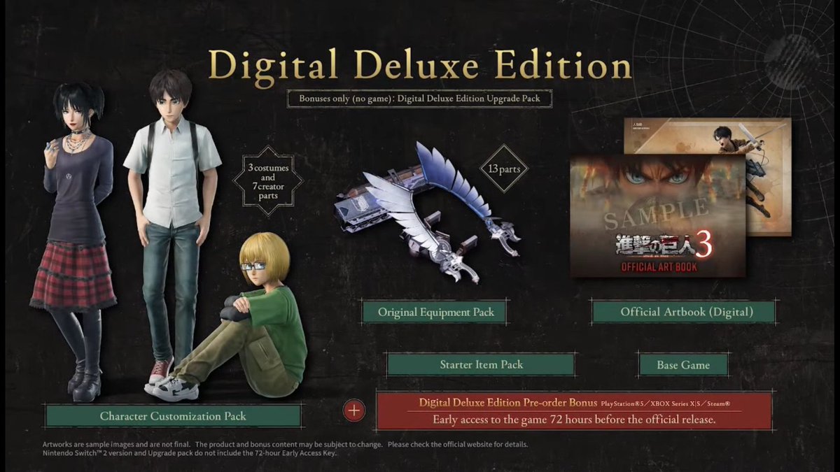 AttackOnFans's tweet photo. ⚠️ RELEASE DATE CONFIRMED ⚠️

“Attack on Titan 3” videogame will be released on December 10, 2026 🎮 https://t.co/wUOps5ULH1