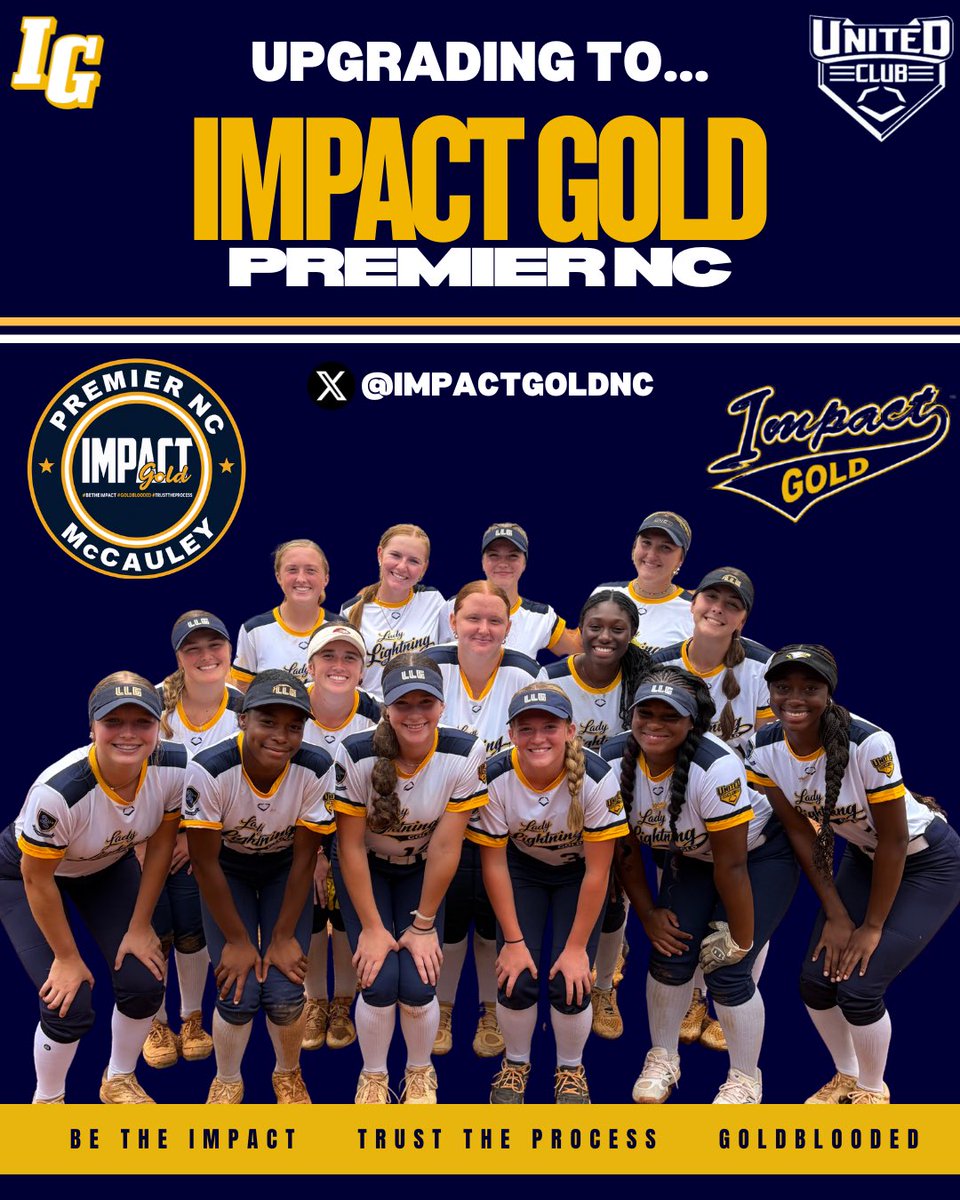 impactgoldnc's tweet photo. We are beyond excited to announce that this fall, we will become Impact Gold Premier! We will become the first Impact Gold team based out of North Carolina. 

This is an incredible opportunity to be part of an organization that actually shares the values we’ve always believed in - developing athletes with character and integrity, competing with purpose, committing to elite player development, leading with accountability, and building a true family culture.

We’re excited to represent the Impact Gold name and uphold these core values every time we step on and off the field.

New chapter. Same mission. Higher standard. 💪🏼💛

#goldblooded #betheimpact #builtfromwithin #trustOURprocess #thegoldstandard @ImpactGoldOrg