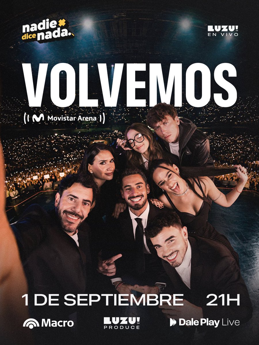 nadiedicenada_'s tweet photo. 1 DE SEPTIEMBRE: VOLVEMOS AL MOVISTAR ARENA

La emoción es total. 
Agendá: la preventa con Banco Macro es mañana martes 4 de agosto a las 11 hs. 9 cuotas sin interes para los clientes de Banco Macro. 
NOS VEMOS AHÍ!!!!! https://t.co/XHbAmgI0mh