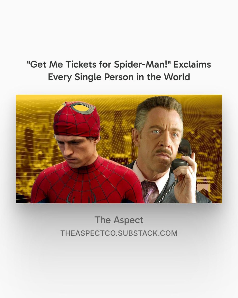 RealSeanHussey's tweet photo. 🚨 Emergency Article! 🚨

#SpiderMan #BrandNewDay has officially surpassed Avengers: Endgame for the largest domestic box office opening of all time!

We’re breaking it all down on The Aspect now! 

https://t.co/stJLbj5J17 https://t.co/MRHneNdZvV