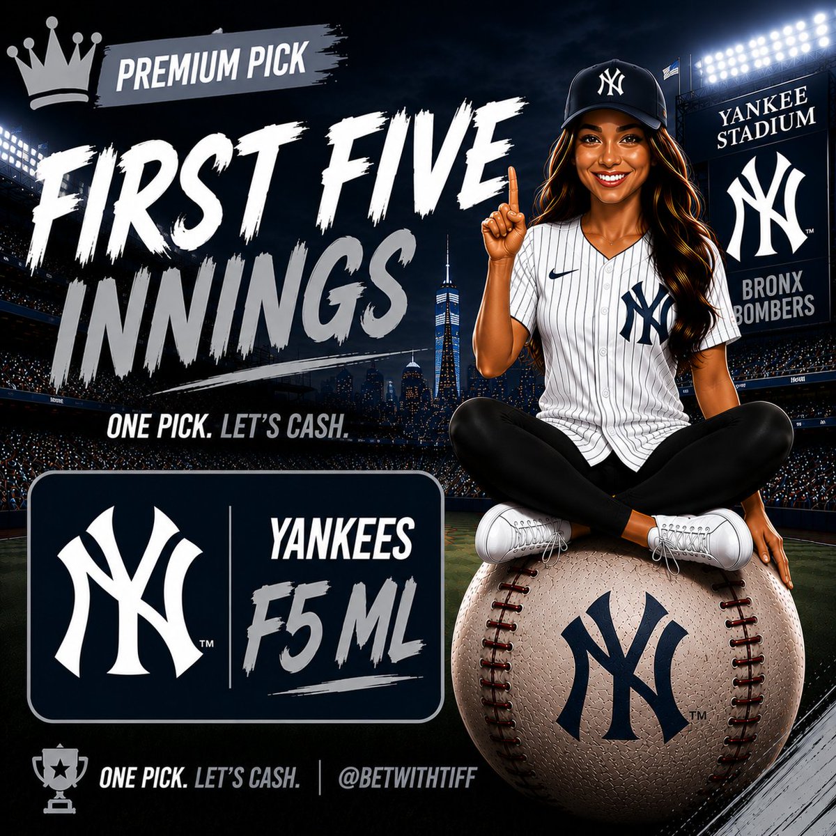 LakhwaniTiffany's tweet photo. BEST BET OF THE DAY

🔥Yankees F5 Moneyline (-210)

I don't typically lay a price like this, but today's board is different.

The Yankees have the biggest starting pitching advantage of the day, and I want to attack that edge over the first five innings before the bullpens become a factor.

Sometimes the best bet isn't about finding the best odds—it's about backing the strongest edge.

📈Let's make it 4 in a row today!

The full card is now live on Winible.